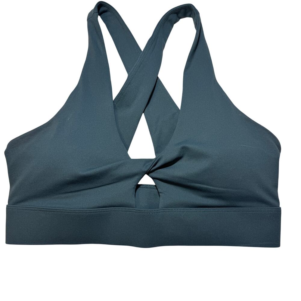 Fabletics sports bra teal green removable pads‎ Size L